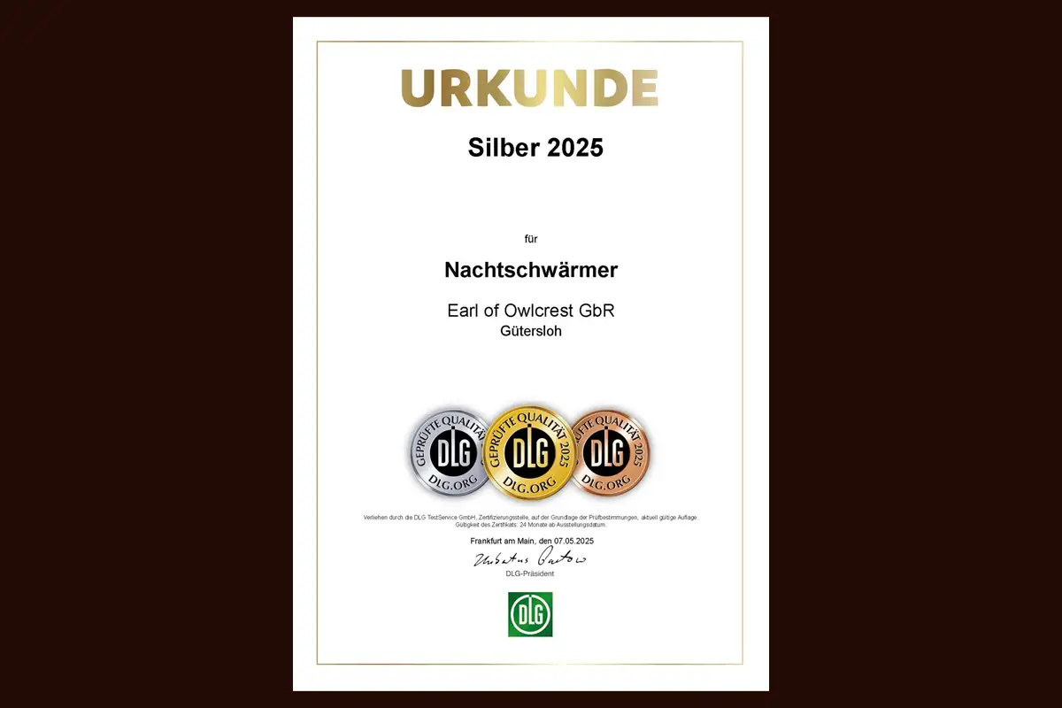 Silber für unseren „Nachtschwärmer“-Likör – wir sind stolz!